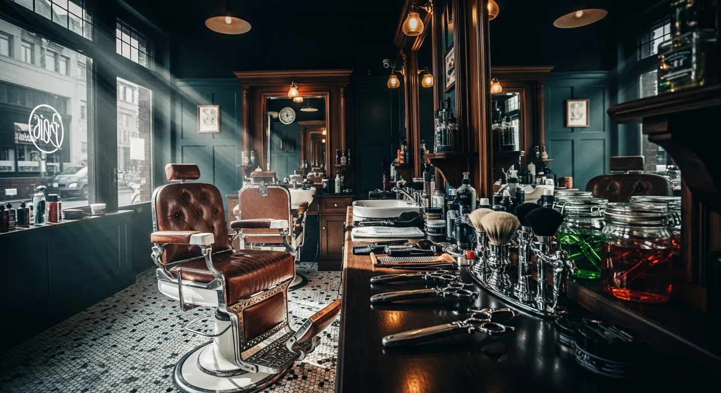 Inside Shy's Barbershop in Sparks, NV — classic men's barbershop interior